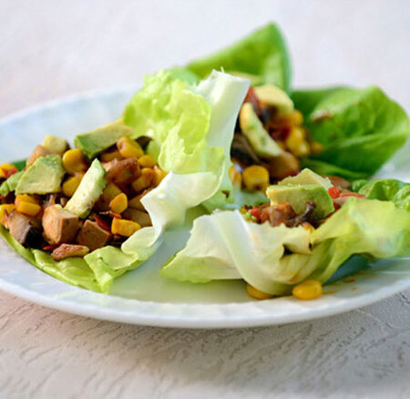 baked tofu lettuce wraps