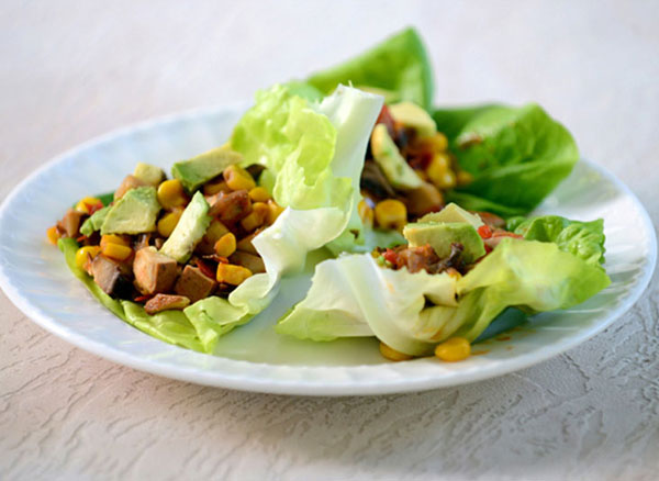 baked tofu lettuce wraps