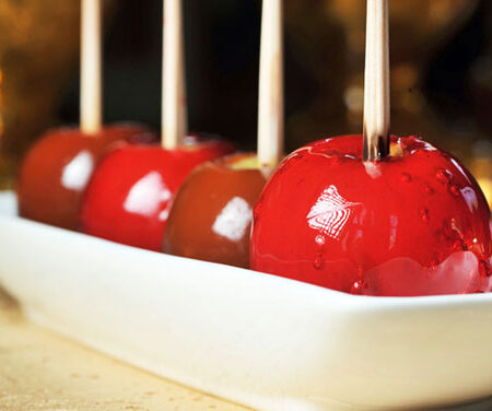 serving dish containing candy apples