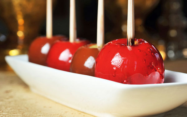 serving dish containing candy apples