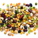 Colorful Miscellaneous Legumes on white background