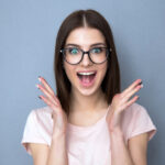 Woman with a very surprised look.