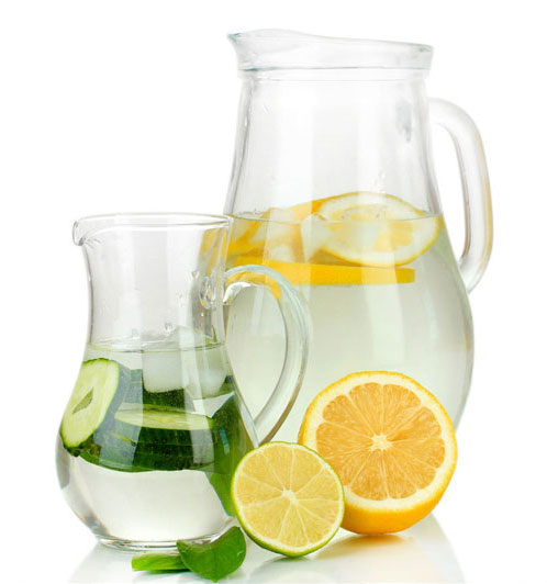 Pitcher of water with lemon and limes