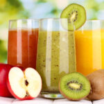 Three glasses of Juice.
