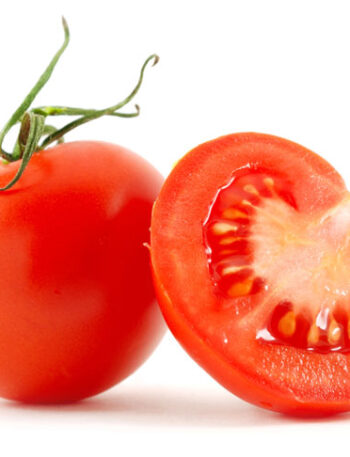 Tomatoes on a white background.