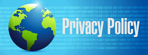 world globe with the words "privacy policy"