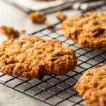 Oatmeal Cranberry Walnut Cookies on a cooling rack.