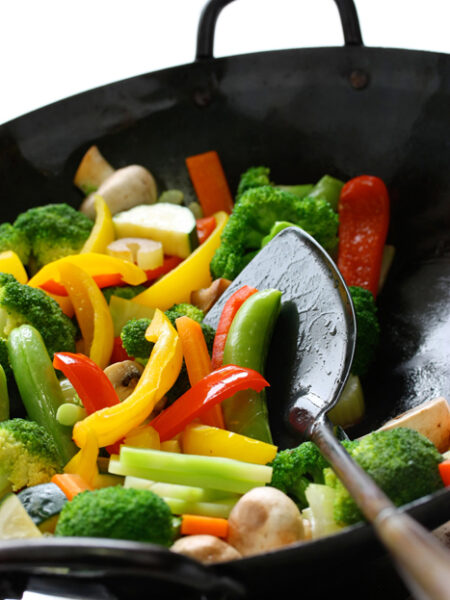Wok filled with Vegetable Stir Fry