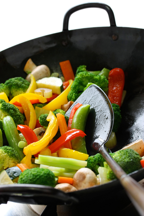 Wok filled with Vegetable Stir Fry